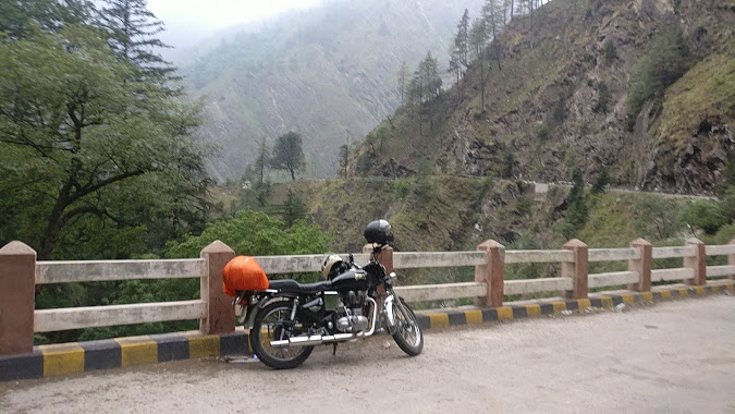 our bike on a bridge- royal enfield electra 350cc