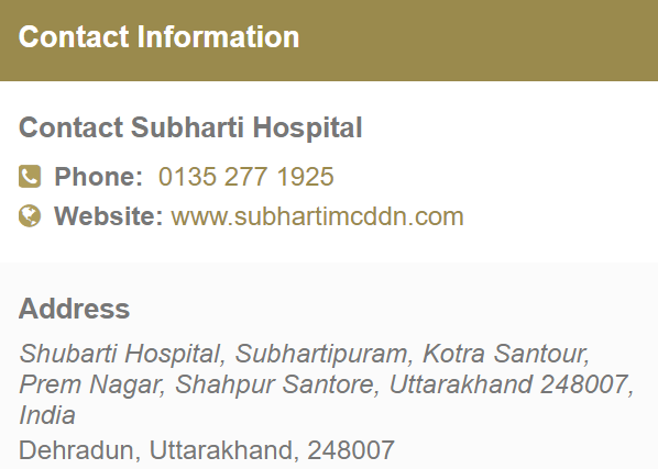 Subharti Hospital Dehradun